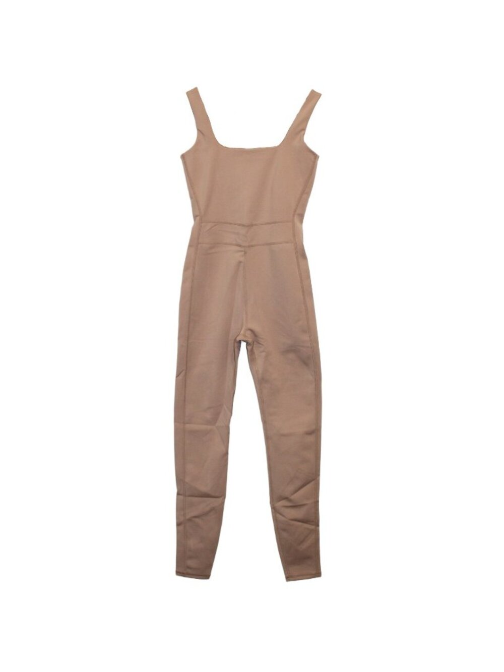 Girlfriend Collective Tan Almond Kona Luxe Paneled Unitard Jumpsuit Small #6185